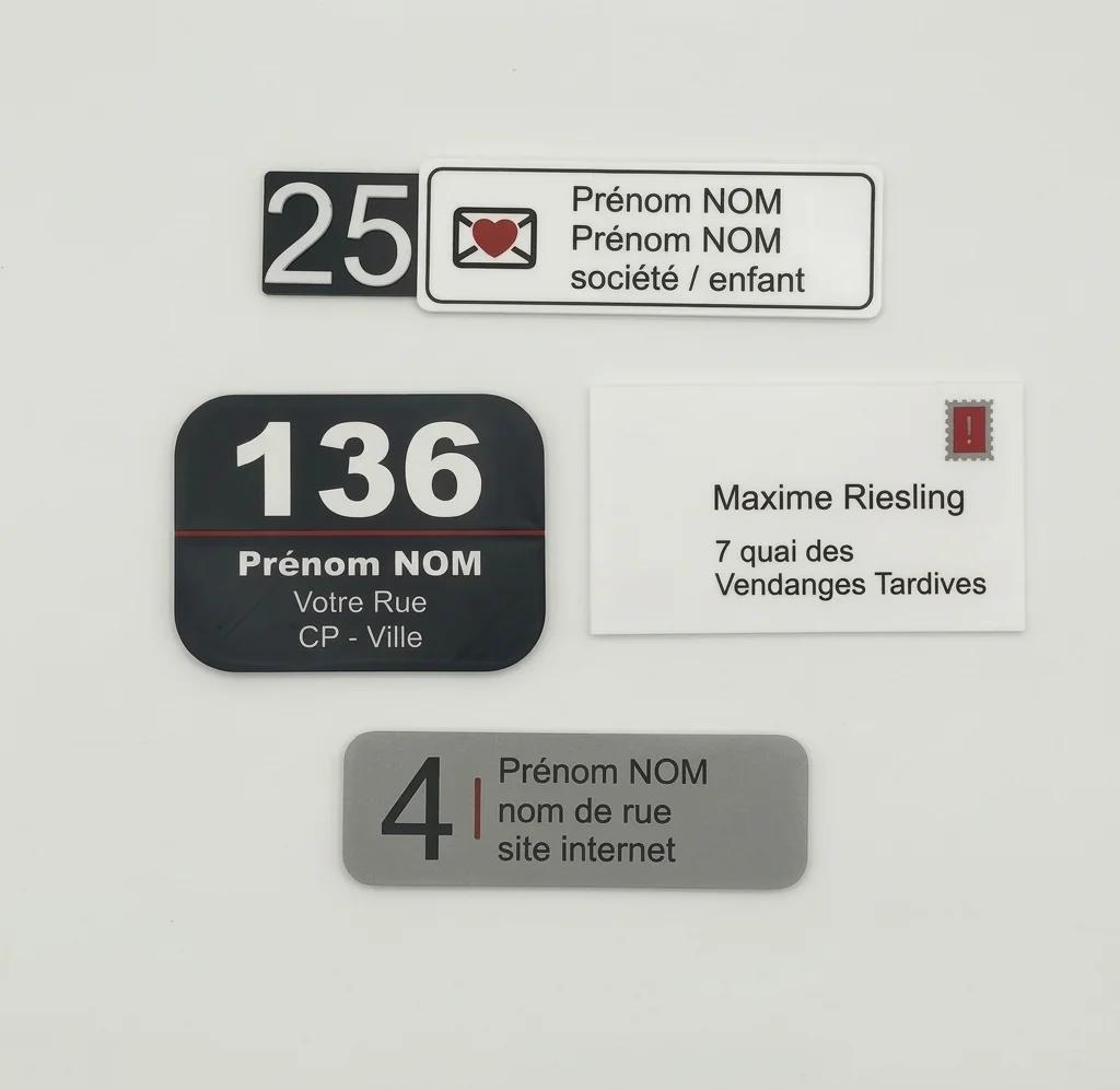 Plaque Nom Boite au lettre